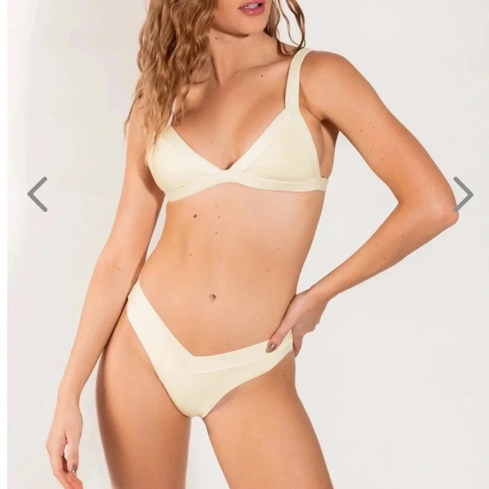 NWT OneOne Swimwear Bikini SET Pearl Cream Beige White Jesse Kameron New Ivory - Picture 3 of 15